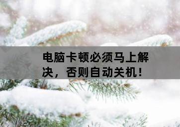 电脑卡顿必须马上解决,否则自动关机! 电脑卡顿必须马上解决,否则自动关机!-图片2